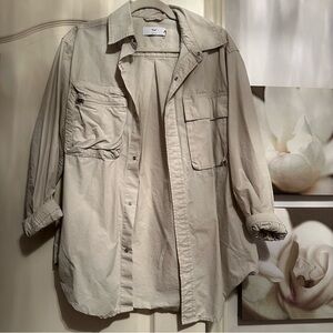Tna Shirt Jacket - Matte Pearl - 1 (fits oversized like xxs-xs) - $60